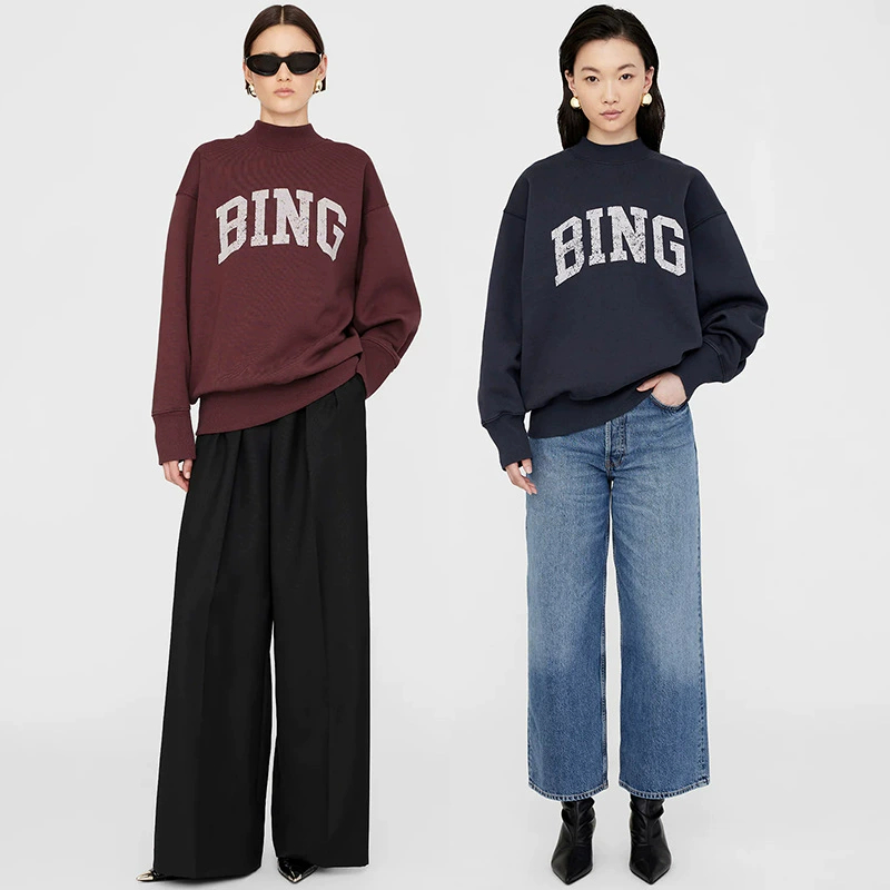Streetwear Brand Hoodies - เสื้อสเวตเตอร์ผ้าฟลีซคอสูงสำหรับผู้หญิง แบรนด์ดีไซเนอร์เฉพาะกลุ่ม รุ่นใหม่ 2026 สำหรับฤดูหนาว ทรงหลวม