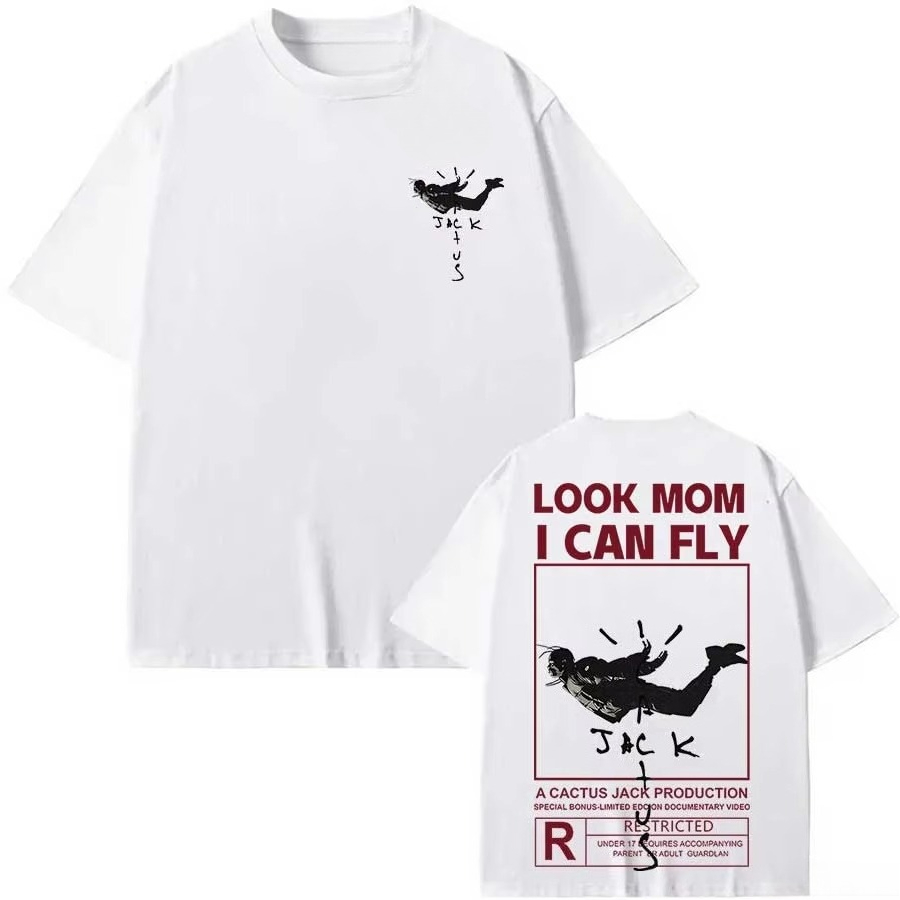 Cactus Jack Tee - เสื้อยืดผ้าฝ้ายใหม่ปี 2026 สำหรับผู้ชาย แฟชั่นฮิปฮอป เสื้อยืด Cactus