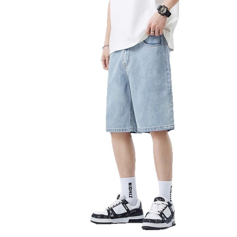 Fear Of God Essential - กางเกงยีนส์ขาสั้นทรงหลวมสไตล์ลำลองสำหรับผู้ชาย ปี 2025 รุ่น Y2K วินเทจ
