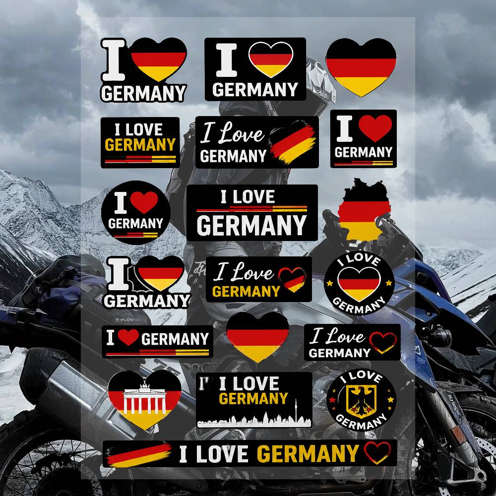 Streetwear Brand Germany - ชุดสติกเกอร์แบรนด์ A-Germany Streetwear สติกเกอร์ไวนิลกันน้ำสำหรับแล็ปท็อป หมวกกันน็อค สเก็ตบอร์ด