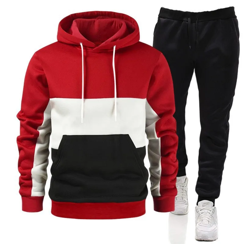 Streetwear Brand Hoodies - ชุดฮู้ดดี้ผู้ชาย 2 ชิ้น แบรนด์ดัง สำหรับฤดูใบไม้ร่วงและฤดูหนาว แฟชั่นเสื้อฮู้ดดี้
