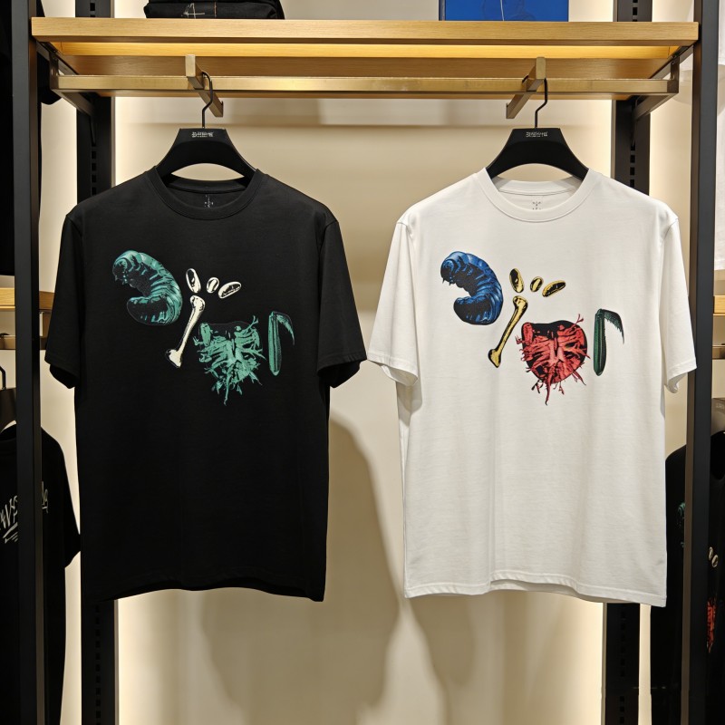 Cactus Jack Tee - เสื้อยืดคอตตอนลายกระบองเพชร ลายแมลงหลากสี คอกลม เสื้อฮิปฮอป สตรีทแฟชั่น สำหรับผู้ชายและผู้หญิง