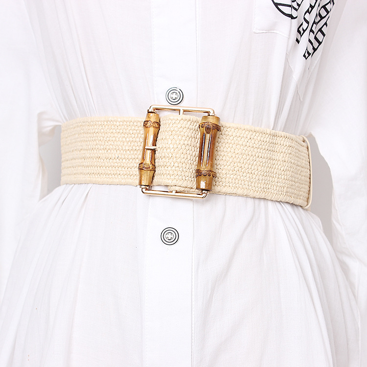 ใหม่ยืดหยุ่นทอเข็มขัดผู้หญิงยี - Off White Belt บทวิจารณ์และราคา