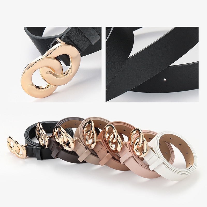 สีขาวสีดําสีน้ําตาลผู้หญิงกางเ - Off White Belt บทวิจารณ์และราคา
