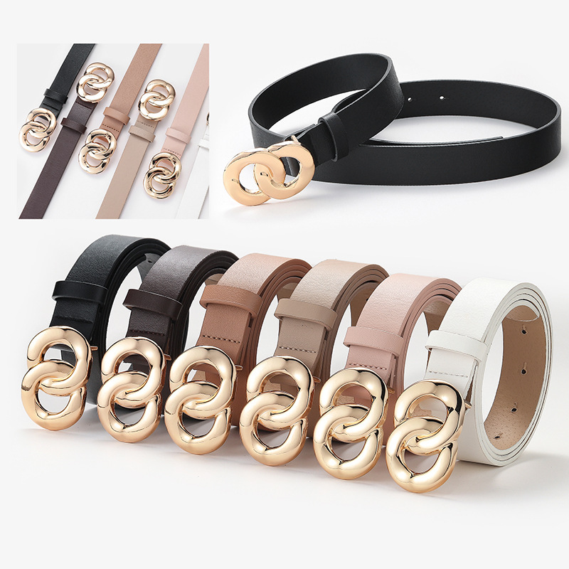 สีขาวสีดําสีน้ําตาลผู้หญิงกางเ - Off White Belt บทวิจารณ์และราคา