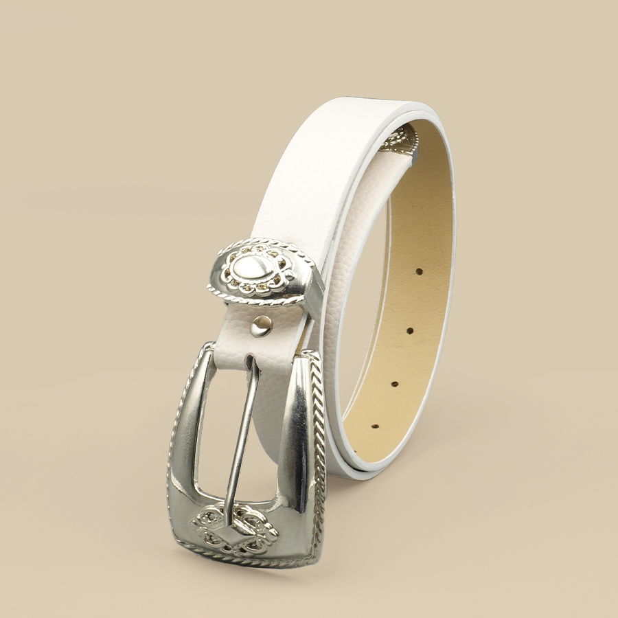 ขอบสีขาวเข็มขัดผู้หญิงสีทึบเข็ - Off White Belt บทวิจารณ์และราคา